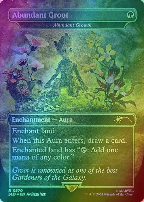 Abundant Groot - Abundant Growth [0870] [Borderless] [Marvel Superdrop] [Secret Lair Drop] [Foil]