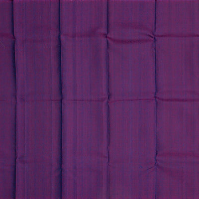 Cyan Handloom Kanchi Cotton Saree With Stripes & Contrast Border