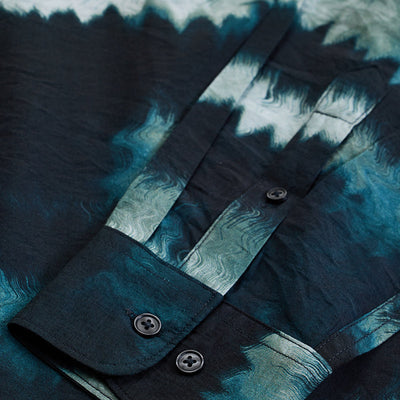 Navy Abstract Regular Fit Shirt