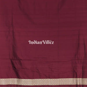 Maroon Kashi Banarasi Katan Silk Saree