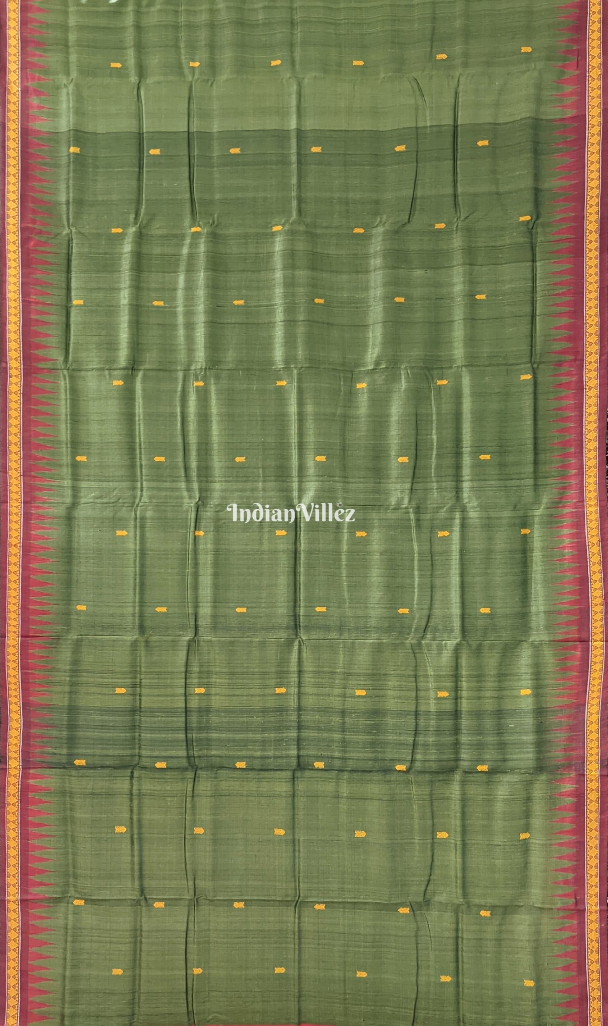 Mehendi Green Garden Themed Gopalpur Tussar Silk Saree (State Award Nominated)