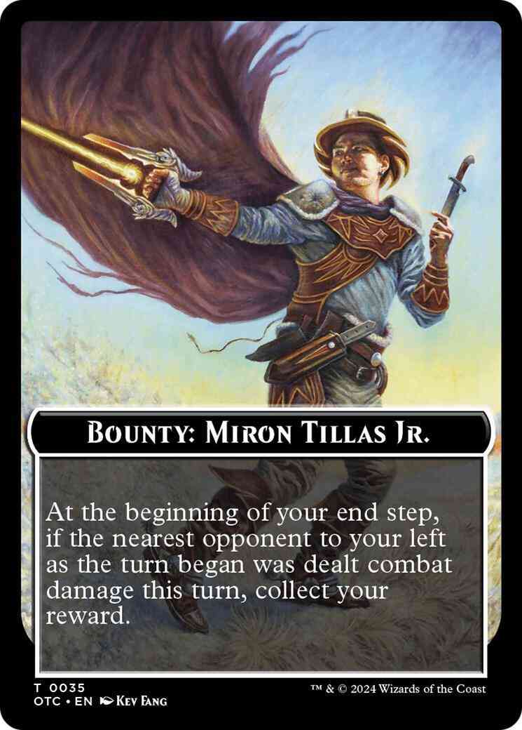 Bounty: Miron Tillas Jr. Token [35] [Outlaws of Thunder Junction: Commander: Tokens] [Non-Foil]
