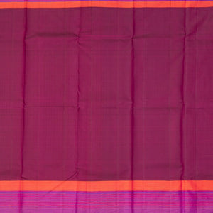 Mustard Handloom Kanchipuram Korvai Silk Saree With Dotted Stripes