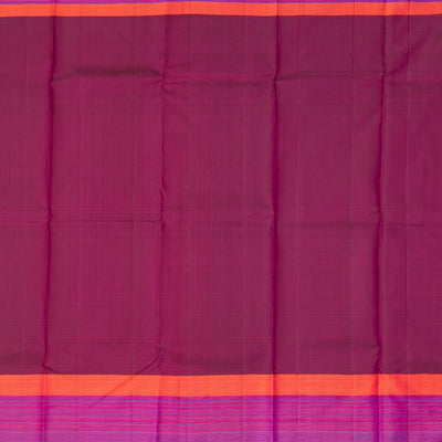 Mustard Handloom Kanchipuram Korvai Silk Saree With Dotted Stripes