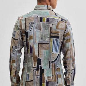 Brown Textured Abstract Shirt