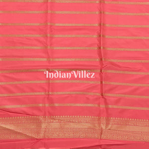 Peach Pink Rangkaat Banarasi Katan Silk Saree