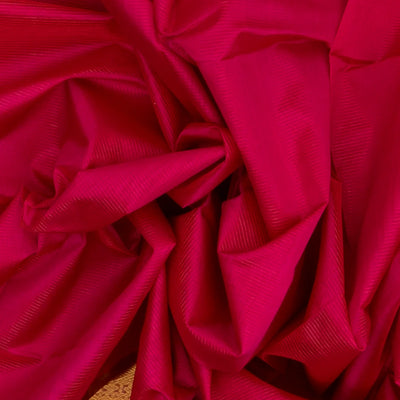 Hot Pink Handloom Silk Cotton Saree With Zari Stripes