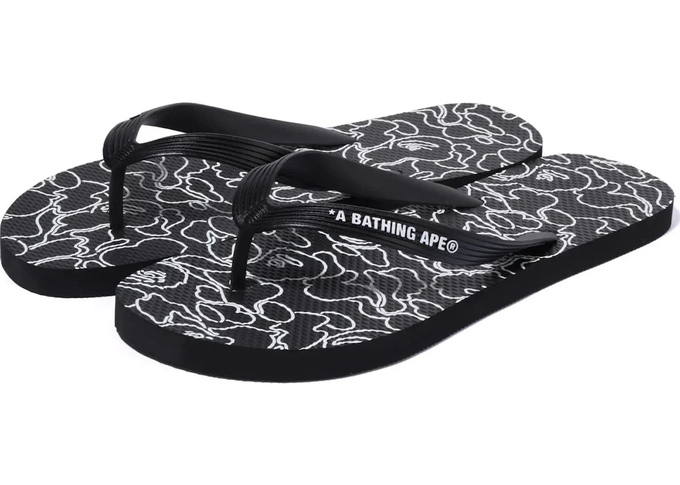 A Bathing Ape ABC Neon Camo Beach Sandal Black