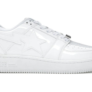 A Bathing Ape Bape Sta Low Patent White