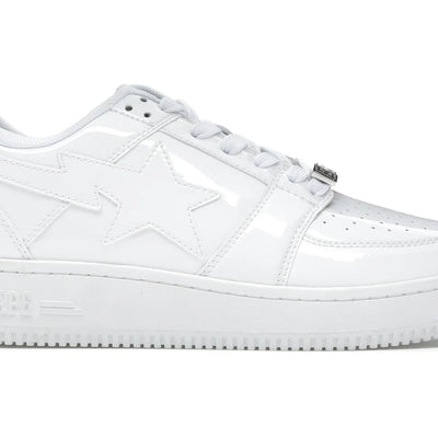 A Bathing Ape Bape Sta Low Patent White