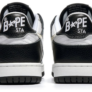 A Bathing Ape Bape SK8 Sta Black White Embroidery Heel Patch