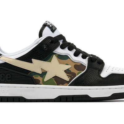 A Bathing Ape Bape SK8 Sta Black White Embroidery Heel Patch