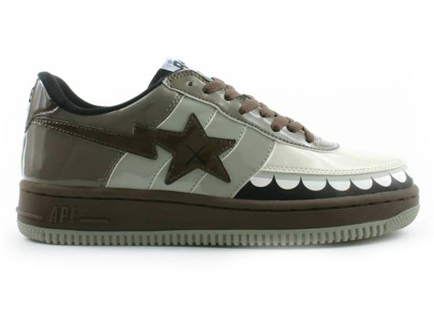 A Bathing Ape Bape Sta Low KAWS Chompers Brown