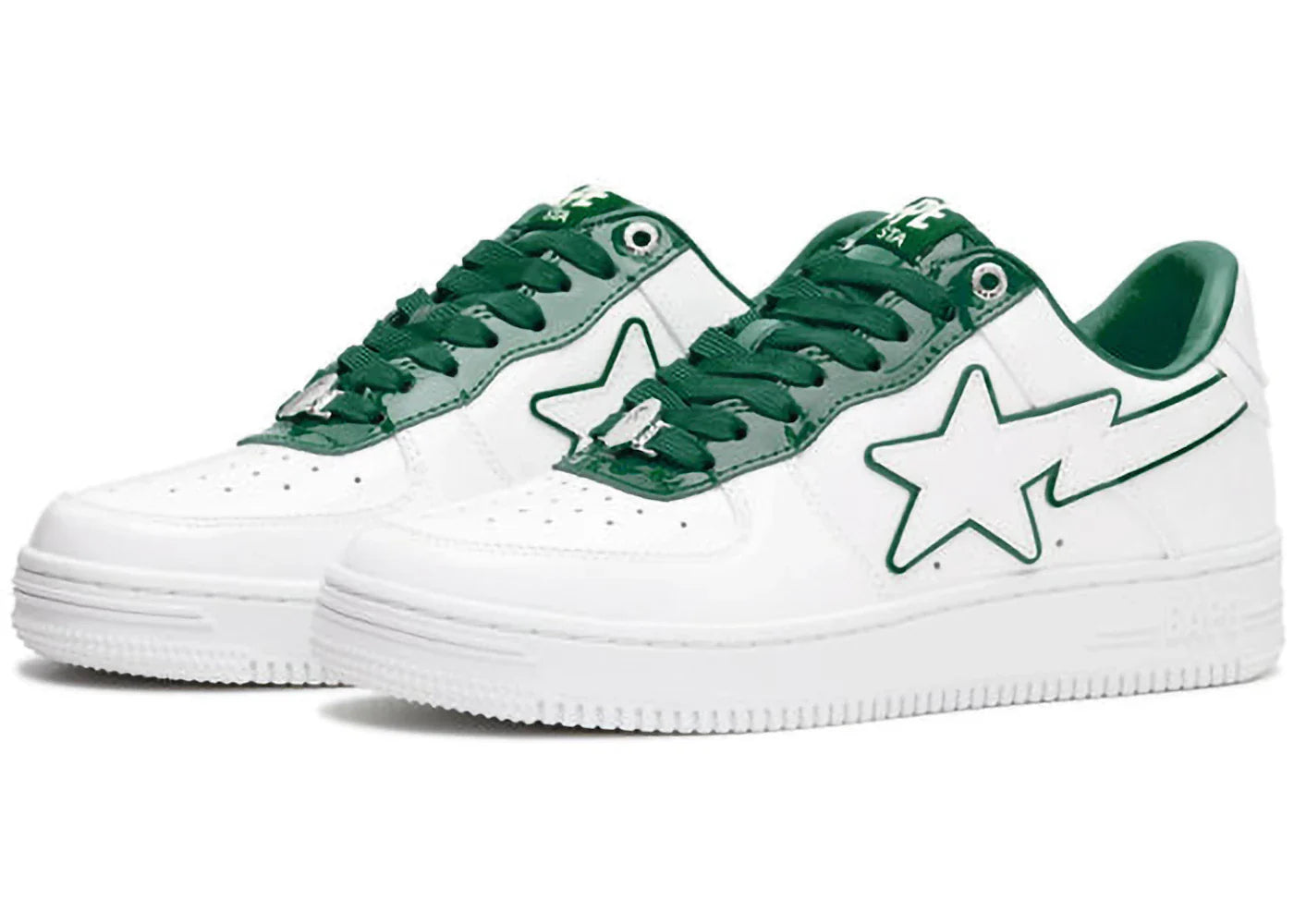 A Bathing Ape Bape Sta Patent Leather White Green