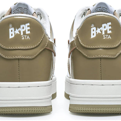 A Bathing Ape Bape Sta Patent Leather White Khaki (2023)
