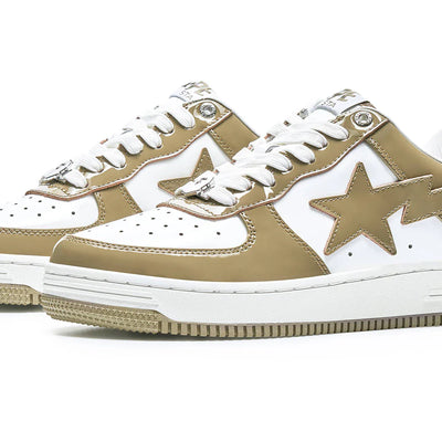 A Bathing Ape Bape Sta Patent Leather White Khaki (2023)