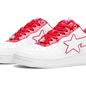 A Bathing Ape Bape Sta Patent Leather White Red