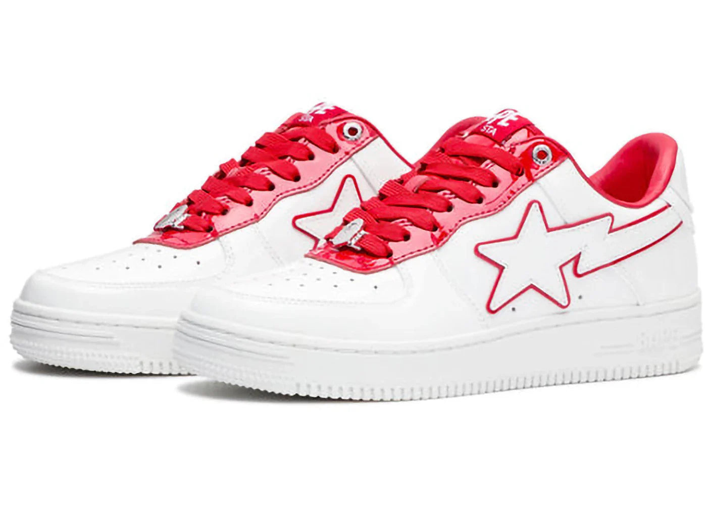 A Bathing Ape Bape Sta Patent Leather White Red