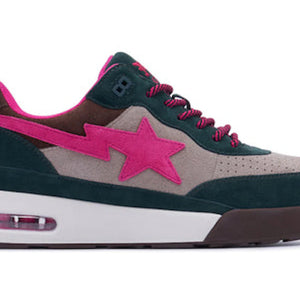 A Bathing Ape Road Sta Premium Suede Dark Green Pink Beige