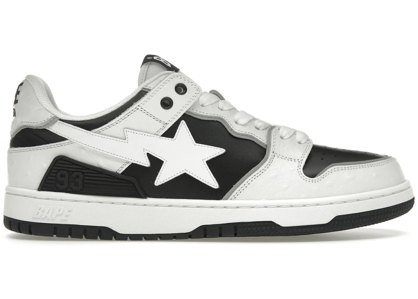 A Bathing Ape Sk8 Sta #1 Ostrich Pack White Black