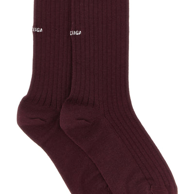Balenciaga Logo Embroidery Ribbed Tights