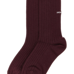 Balenciaga Logo Embroidery Ribbed Tights