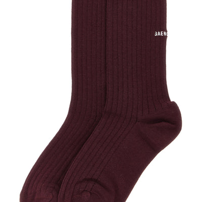Balenciaga Logo Embroidery Ribbed Tights