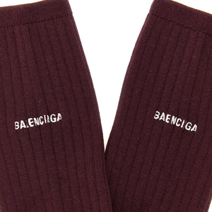 Balenciaga Logo Embroidery Ribbed Tights