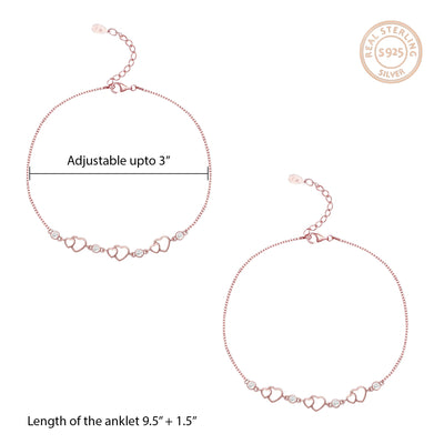 Rose Gold Heart Anklet