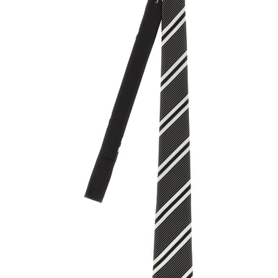 Saint Laurent Jacquard Diagonal Striped Tie
