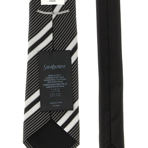 Saint Laurent Jacquard Diagonal Striped Tie