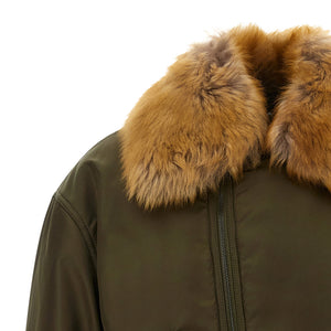 Saint Laurent Removable Shearling Neck Bomber Jacket