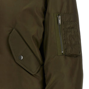 Saint Laurent Removable Shearling Neck Bomber Jacket