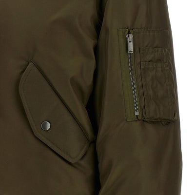 Saint Laurent Removable Shearling Neck Bomber Jacket