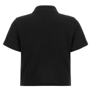 Saint Laurent Cassandre Crop Polo Shirt