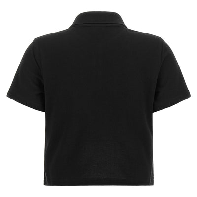Saint Laurent Cassandre Crop Polo Shirt