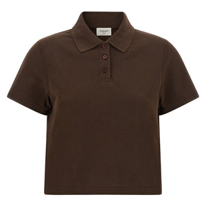 Saint Laurent Cassandre Crop Polo Shirt