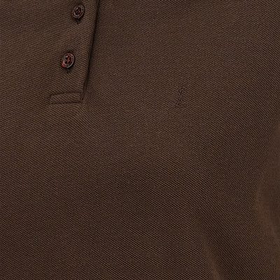 Saint Laurent Cassandre Crop Polo Shirt