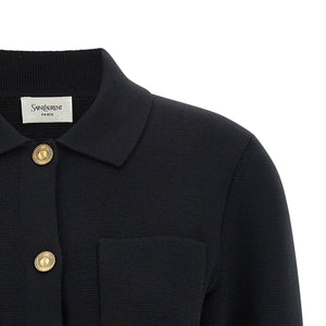 Saint Laurent Cassandre Medallion Cardigan