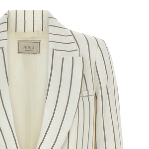 Peserico Pinstripe Twill Blazer