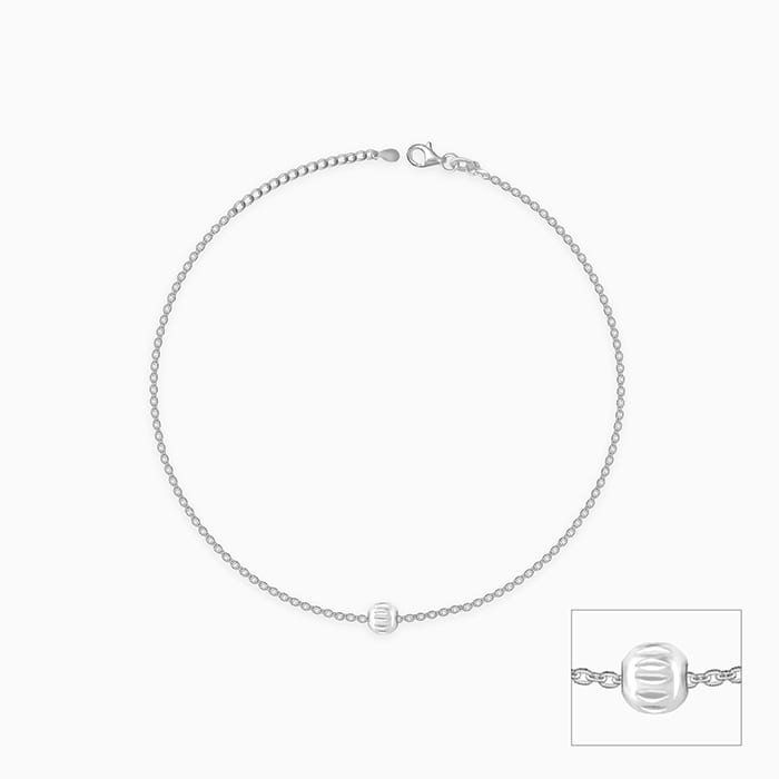 Silver Minimal Bead Anklet