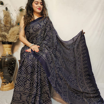 Modal Silk Bandhani Print Saree