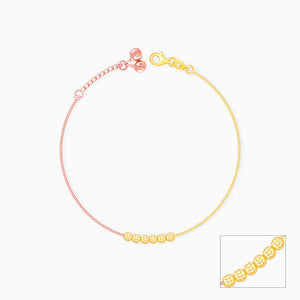 Rose Gold And Golden Beaded Anklet