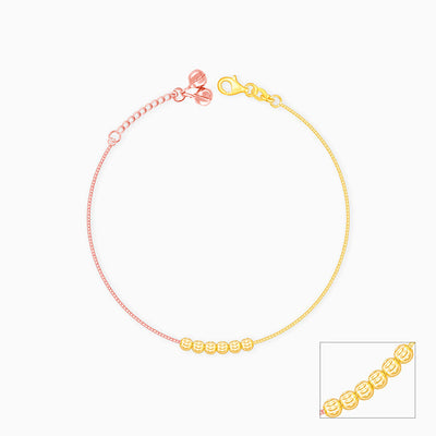 Rose Gold And Golden Beaded Anklet
