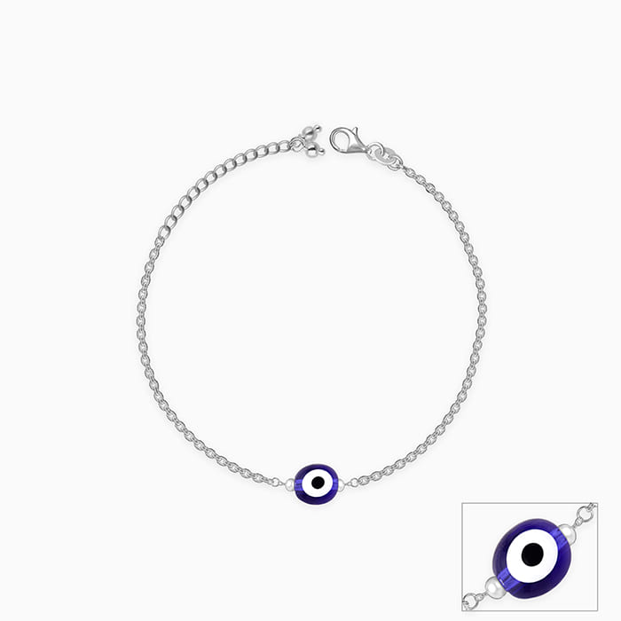 Silver Little Evil Eye Kids Anklet (0-1 yrs)