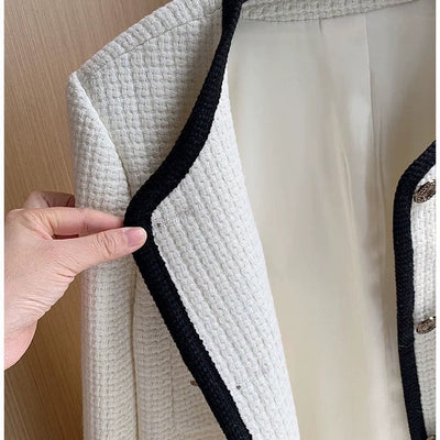Riyo Statement Woolen Tweed Cardigan