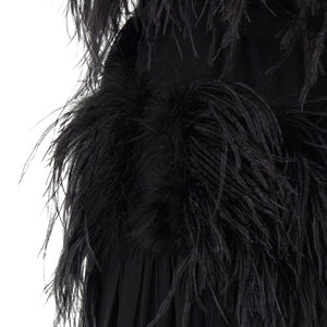 Alberta Ferretti Chiffon And Feather Dress