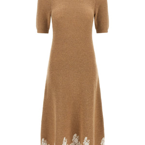 Alberta Ferretti Lace Hem Dress