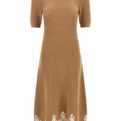 Alberta Ferretti Lace Hem Dress