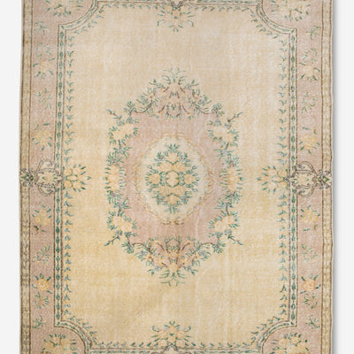 Vintage Turkish Hand-Knotted Wool Rug No. 379, 6'3" x 9'9"